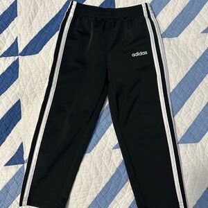 Adidas Black and White Sweatpants with Classic Stripes